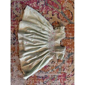 Vintage baby dress flutter sleeves roses embroidery 6 Months